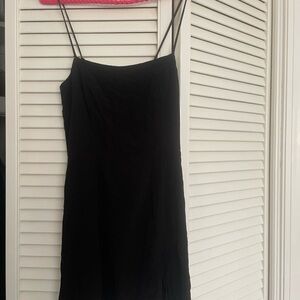 Sunday Best Black Mini Dress with Spaghetti Straps